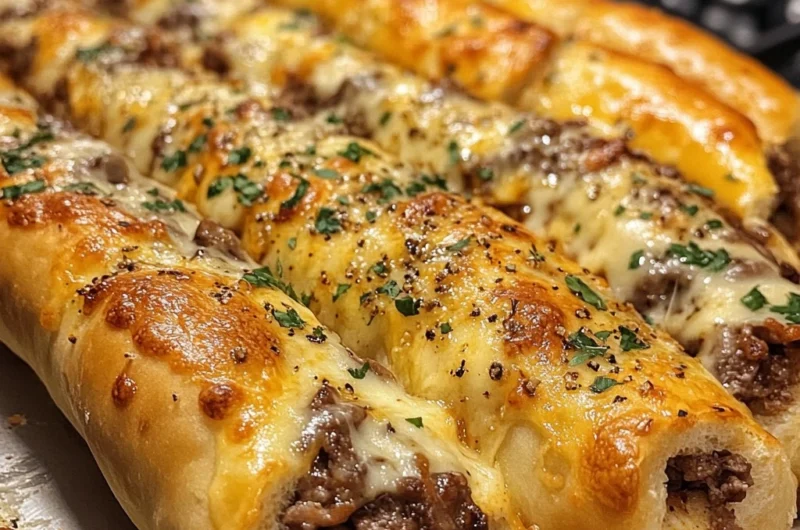 Philly Cheesesteak Stuffed Cheesy Breadsticks Recipe