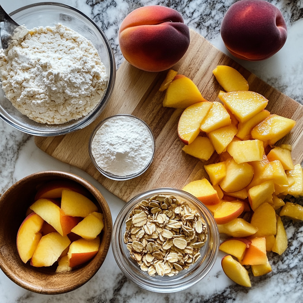 Ingredients_of_peach_dessert_recipe_cobbler